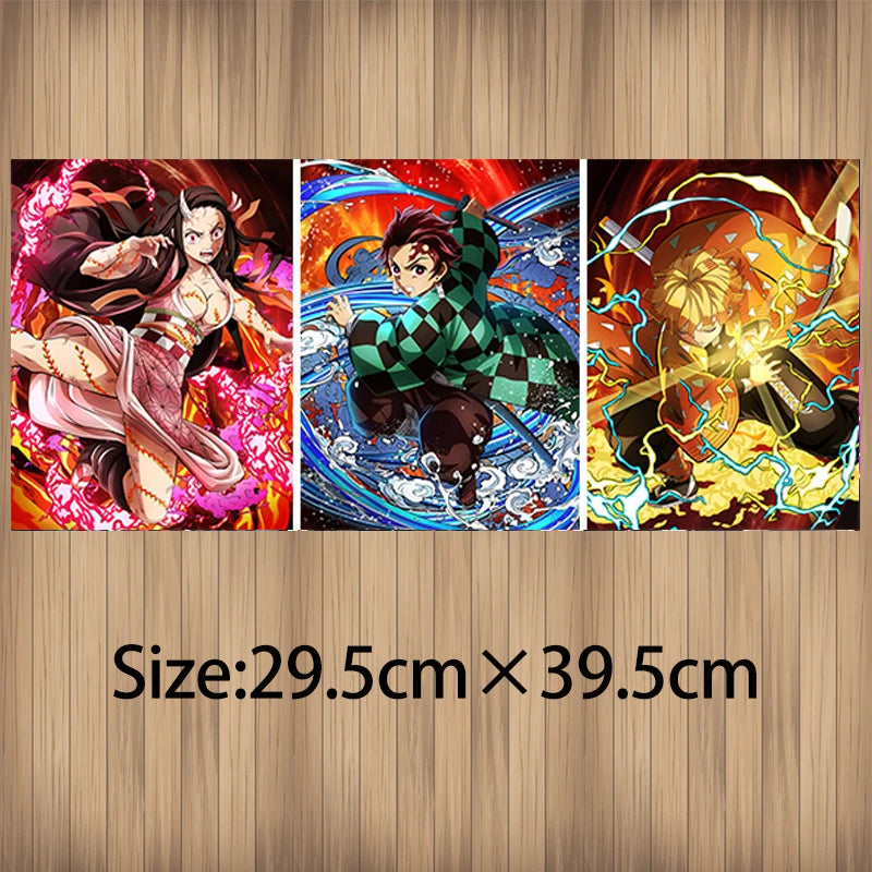 🖼️ 귀멸의 칼날 3D 입체 변환 포스터 네즈코/탄지로/젠이츠 ver.2