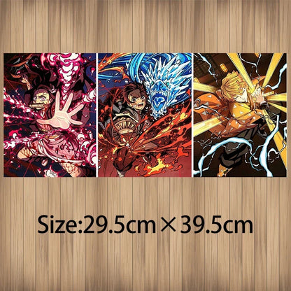 🖼️ 귀멸의 칼날 3D 입체 변환 포스터 네즈코/탄지로/젠이츠