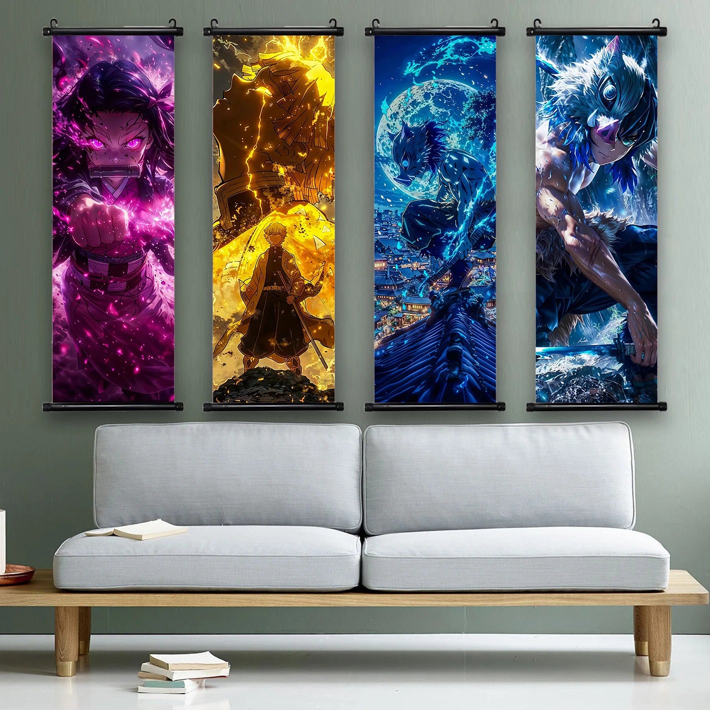 귀멸의 칼날 캐릭터 캔버스 포스터